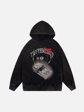 Vintage Washed Dark Print Hoodie