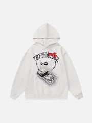 Vintage Washed Dark Print Hoodie
