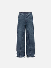 Vintage Washed Irregular Stitching Jeans