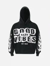 Vintage Washed Letter Print Hoodie