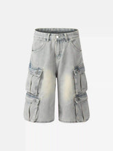 Vintage Washed Loose Wide-Leg Denim Jorts