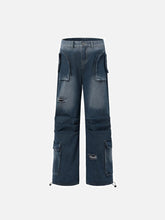 Vintage Washed Multi-Pocket Jeans