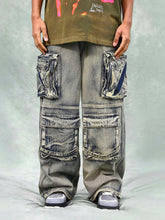 Vintage Washed Multifunctional Denim Overalls