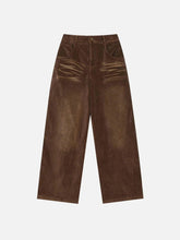 Vintage Water Ripples Corduroy Straight Leg Pants