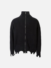 Vintage Worn Loose zipper Sweater