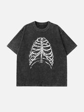 Washed Body Skeleton Print Tee