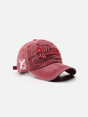 Washed Embroidered Letter Baseball Cap
