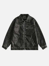 Washed Faux Leather Jacket