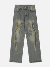 Washed Fringe Jeans