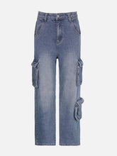 Washed Gradient High Rise Straight Leg Jeans