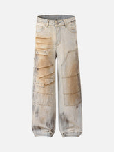 Washed Mud-Dye Straight Jeans