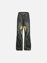 Washed Paneled Jeans