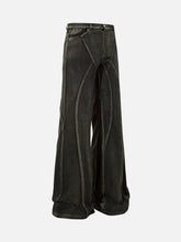 Washed Split Design Hip-Hop Horn Jeans