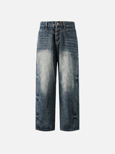 Washed Wrinkle Loose Jeans