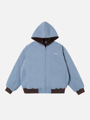 Washed Zip-Up Hooded Jacket