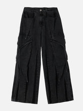 Wasteland Punk Washed Wide Leg Jeans