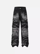 Water Ripple Multi-Pocket Cargo Jeans