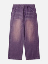 Wide-Leg Washed Jeans