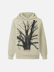 Withered Branch Print Hoodie