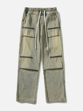 Zip Pocket Drawstring Jeans
