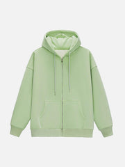 ZIP UP Solid Color Hoodie