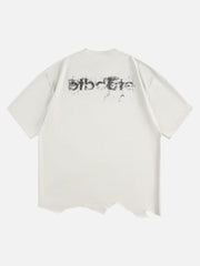 Tattered Design Printed T-Shirt