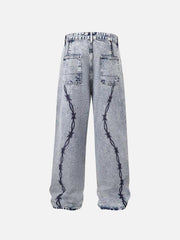 Thorn Chain Embroidered Jeans