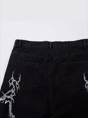 Thorn Embroidered Straight-Leg Jeans