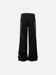 Thorn Embroidered Straight-Leg Jeans