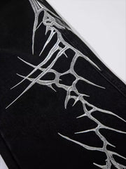 Thorn Embroidered Straight-Leg Jeans