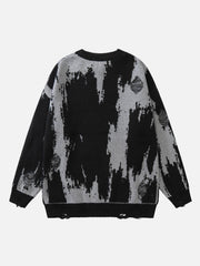 Tie Dye Letter Print Sweater