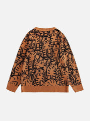 Tiger Pattern Knit Sweater