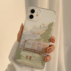 Train Painting Mobile Phone Case For iPhone