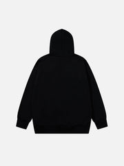 Vintage Cat Print Hoodie