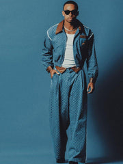 Vintage Denim Jacquard Baggy Jeans