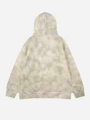 Vintage Dirty Tie-Dye Half Zip-Up Hoodie