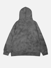 Vintage Dirty Tie-Dye Half Zip-Up Hoodie