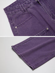 Vintage Distressed Large Pocket Jeans