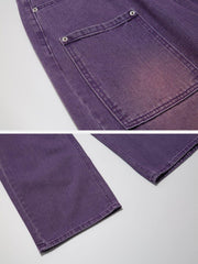 Vintage Distressed Large Pocket Jeans