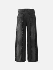 Vintage Fringed Raw-Edge Jeans