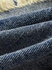 Vintage Fringed Raw-Edge Oversized Jeans
