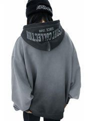 Vintage Gradient Hooded Loose Sweatshirt