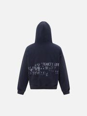 Vintage Gradient Slogan Letters Print Hoodie