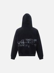 Vintage Gradient Slogan Letters Print Hoodie