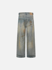 Vintage Graffiti Washed Distressed Jeans