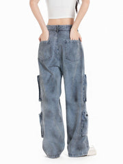 Vintage Jet Multi-Pocket Workwear Jeans