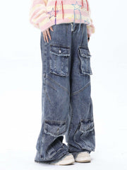 Vintage Multi-Pocket Workwear Jeans