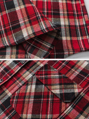 Vintage Plaid Long-Sleeved Shirt