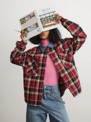 Vintage Plaid Long-Sleeved Shirt