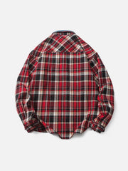 Vintage Plaid Long-Sleeved Shirt